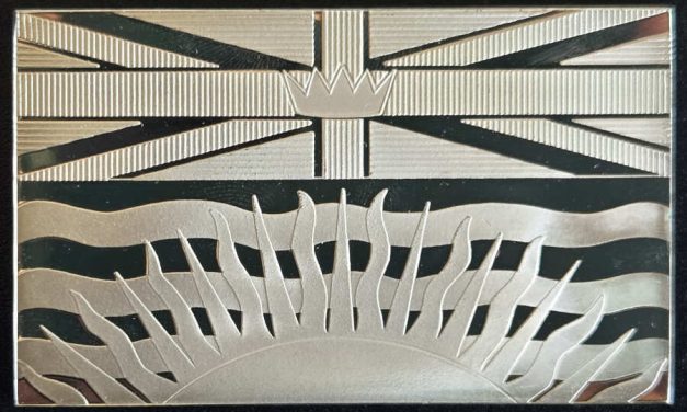 British Columbia Flag 2.077oz Sterling Silver ingot