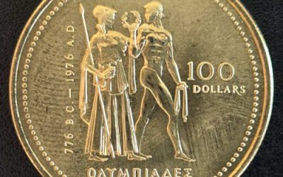 Canada BU 1976 14k First Olympic $100 Gold, .25oz AGW