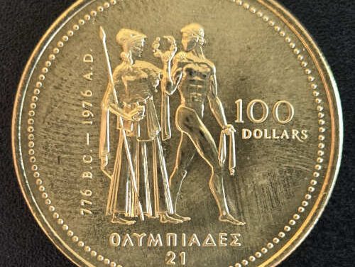 Canada BU 1976 14k First Olympic $100 Gold, .25oz AGW