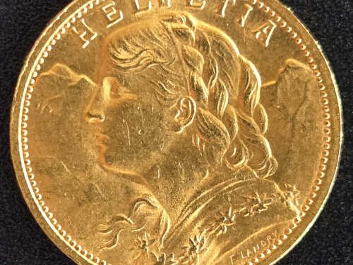 Switzerland BU 1908B Gold 20 Francs .1867oz AGW