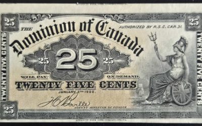 Dominion of Canada #DC15b Unc 1900 25c Shinplaster