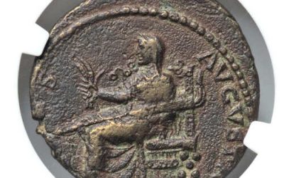 Claudius AD 41-54 NGC choice Fine 30mm 17.69gm Dupondius