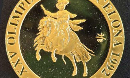 Spain Proof 1990 pure Gold Olympic 80,000 P #4386 .8672oz
