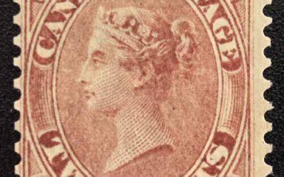 Canada #20a Fine Unu 1859/64 2c Deep Claret Rose