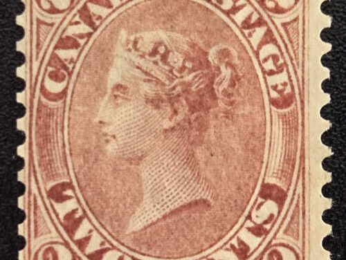Canada #20a Fine Unu 1859/64 2c Deep Claret Rose