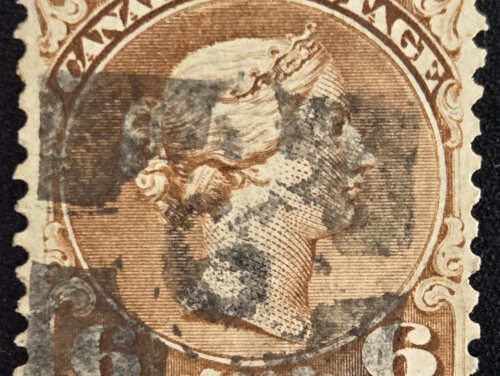 Canada #27a Fine Kingston 9 Fancy Cancel Used, 24 known