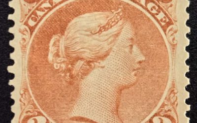 Canada #25 Fine+ Mint HR 1868 3c Red Large Queen