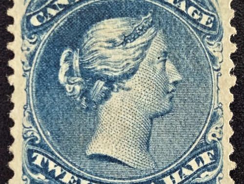 Canada #28a Fine Unu 1868 12.5c Watermarked E, ex Lyman