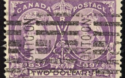 Canada #62 Fine+ Toronto roller Used 1897 $2 Jubilee