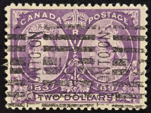 Canada #62 Fine+ Toronto roller Used 1897 $2 Jubilee