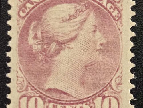 Canada #40 F/VF Unu 1877 10c SQ shade