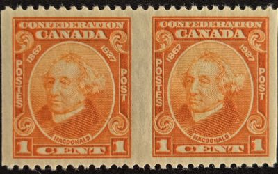 Canada #141b VF Mint 1927 1c Perf by Imperf Pair, 250 made