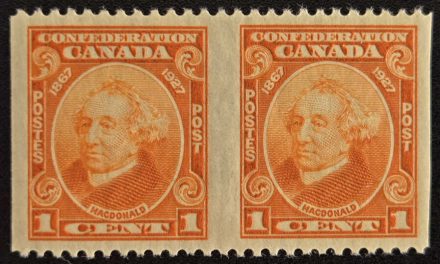 Canada #141b VF Mint 1927 1c Perf by Imperf Pair, 250 made