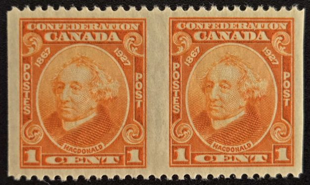 Canada #141b VF Mint 1927 1c Perf by Imperf Pair, 250 made
