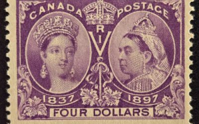 Canada #64 Fine Mint HR 1897 $4 Jubilee, dot after Dollars