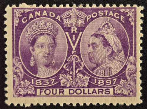 Canada #64 Fine Mint HR 1897 $4 Jubilee, dot after Dollars