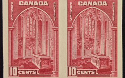 Canada #241P VF 1938 1c Plate Proof Pair