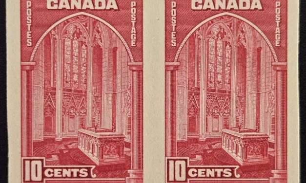 Canada #241P VF 1938 1c Plate Proof Pair