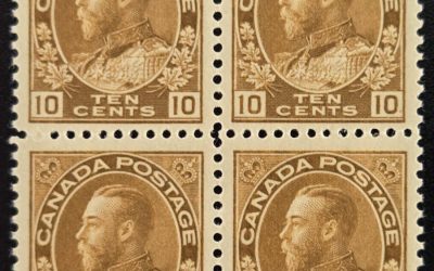 Canada #118 VFNH 1911/25 10c Admiral shade Block (4)