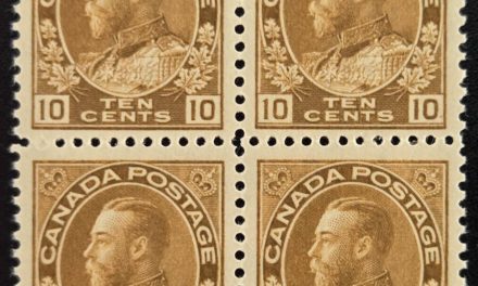 Canada #118 VFNH 1911/25 10c Admiral shade Block (4)