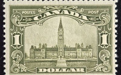 Canada #159 Fine Never Hinged 1929 $1 Parliament shade