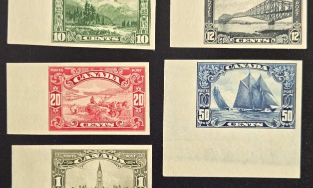 Canada #155P-159P VF 1928/29 Scroll Plate Proofs (5)