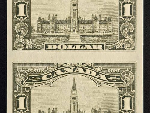 Canada #159 VFNH 1929 $1 Parliament Imperforate Pair