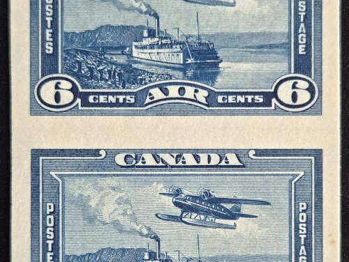 Canada #C6P VF 1938 6c Airmail Proof Pair, 400 issued