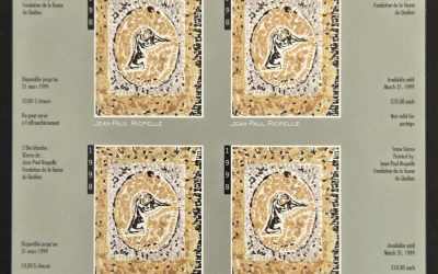 Quebec, Riopelle signed #QW111b VFNH 1998 $10 Imperf Sheet #216/300