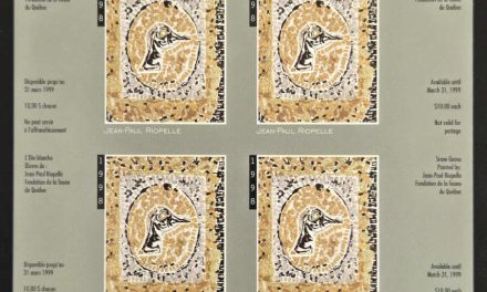 Quebec, Riopelle signed #QW111b VFNH 1998 $10 Imperf Sheet #216/300