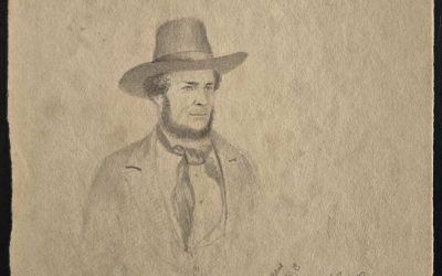Ft. Yale 1858 George Henry Burgess 4.7×5″ Mr. Brown pencil sketch