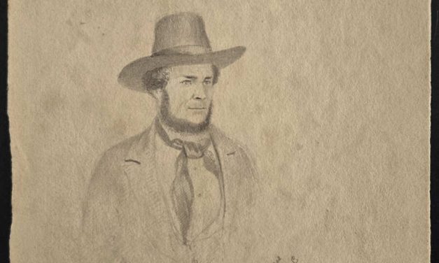 Ft. Yale 1858 George Henry Burgess 4.7×5″ Mr. Brown pencil sketch