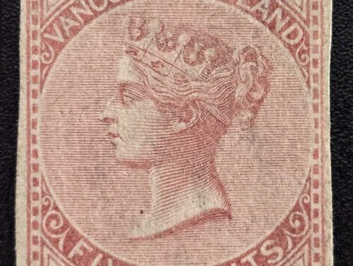 Vancouver Island #3 VF Unu 1865 5c Imperforate, $50,000