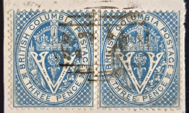 British Columbia #7 #32 Used unknown numeral cancel Pair on piece
