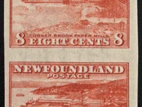 Newfoundland #209a Never Hinged 1932 8c Imperf Pair