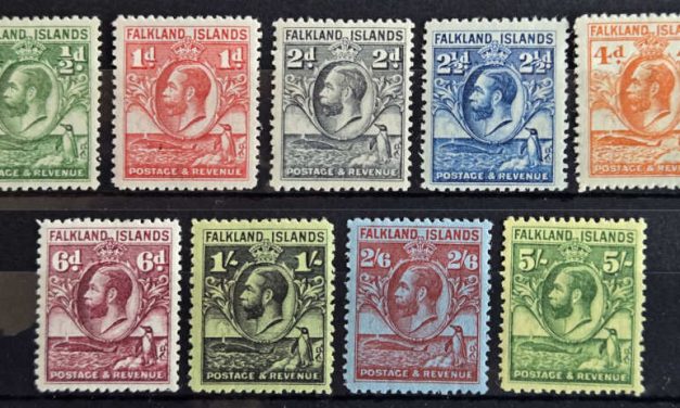Falkland Islands #54/62 Fine+ Mint 1929/1931 George V (9)