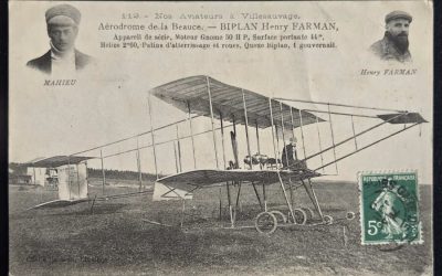 France #159 1910 5c Used Henri Farman Biplane Postcard