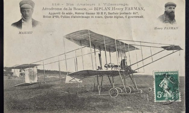 France #159 1910 5c Used Henri Farman Biplane Postcard