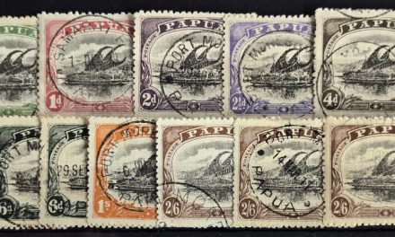 Papua #41-48a Fine+ mostly CDS Used 1910 Set (12)