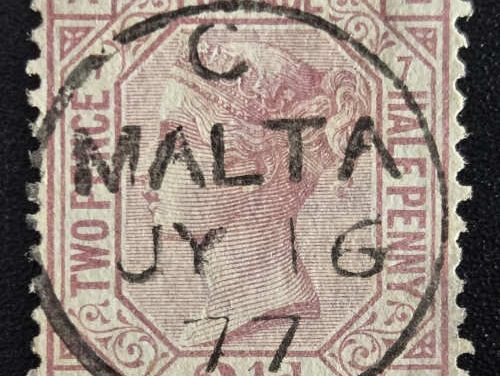 Malta 6 Jy 1877 CDS Used G.B. #67 plate 7 2.5d, SG #Z38