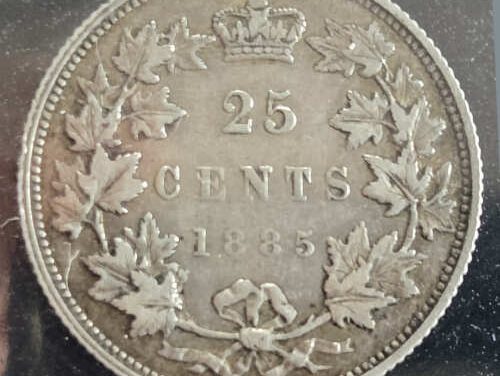 Canada ICCS VF30 1885 Curved 5 QV Silver 25 Cents $1587