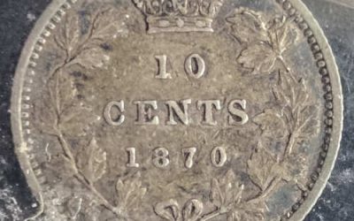 Canada ICCS VF30 1870 Wide 0 Victoria Silver 10 Cents