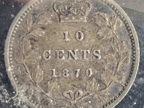 Canada ICCS VF30 1870 Wide 0 Victoria Silver 10 Cents