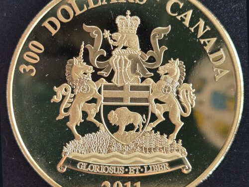 Canada Proof 2011 Manitoba $300 Gold #350/472 1.125oz AGW