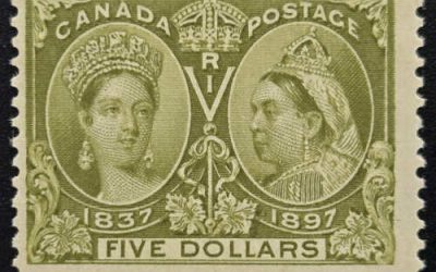 Canada #65 Fine Never Hinged 1897 $5 Jubilee