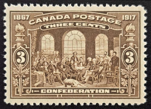 Canada #135 VFNH 1917 3c Confederation select centering