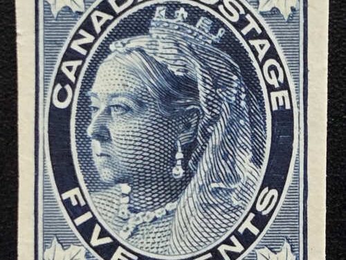 Canada #70P VF 1897 5c Victoria Maple Leaf Plate Proof