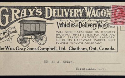 Gray’s Delivery Wagon 3 May 1915 2c Admiral Ad Card, ex Wellburn