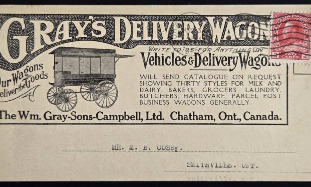Gray’s Delivery Wagon 3 May 1915 2c Admiral Ad Card, ex Wellburn