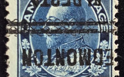 Edmonton #1-111-I Fine Used 5c Admiral Precancel Invert